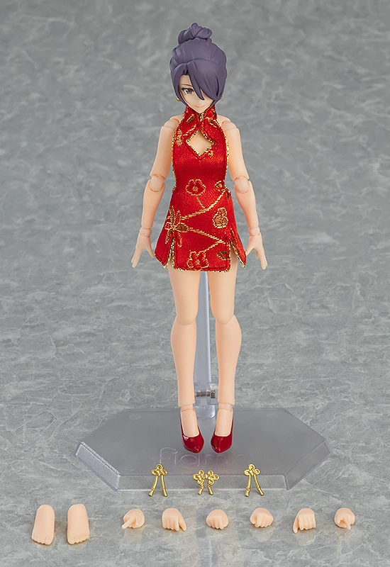 Max Factory Figma Female Body (Mika) With Mini Skirt Chinese Dress Outfit 10 Max Factory Figma Female Body (Mika) With Mini Skirt Chinese Dress Outfit - Image 8